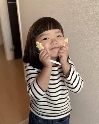 ミディアム キッズ ゆるふわ淡色🐰 kotomi🎀のヘアスタイル