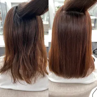 ミディアム カラー パーマ ヘアアレンジ キッズ ネイル マツエク・マツパ 京都レイヤーカット/ 縮毛矯正/羽柴りくのヘアスタイル