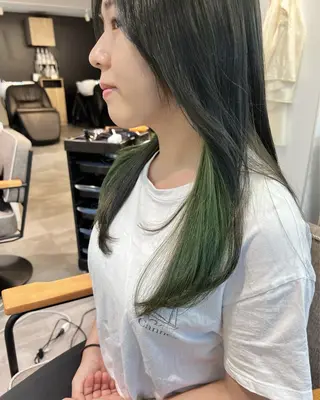 ロング カラー 🌿ダブルカラー/ 明大前/中村渓太のヘアスタイル