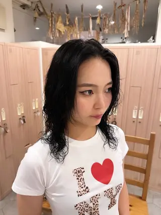 ミディアム カラー もりやま りりかのヘアスタイル