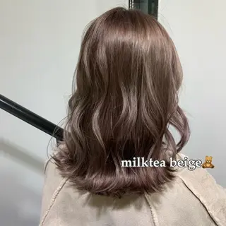 ミディアム カラー 韓国ハイトーン🦋 hikariのヘアスタイル