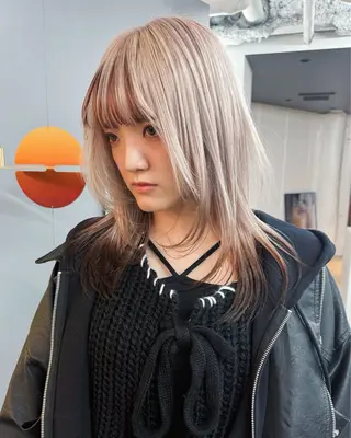 ミディアム カラー ハイトーン/デザイン /ひさやのヘアスタイル