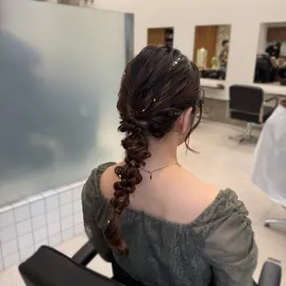 ミディアム ヘアアレンジ 縮毛矯正+モテカラー 🎀✨mihoのヘアスタイル