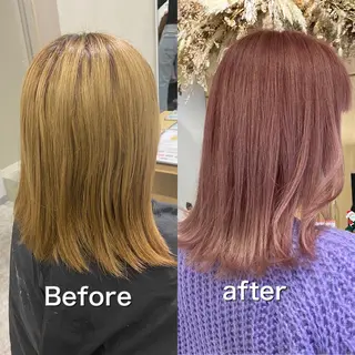 セミロング カラー salowin梅田茶屋町suite所属・ハイトーンヘア/ 島崎　タクミのヘアスタイル