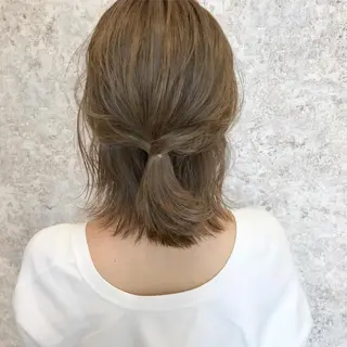 ミディアム カラー HARUNA🤍 大人ショートヘアのヘアスタイル