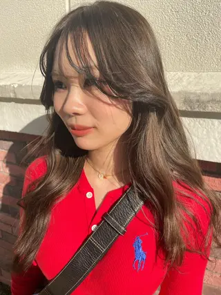 ロング カラー ブリーチ無し透明感 カラー🎀rencaのヘアスタイル