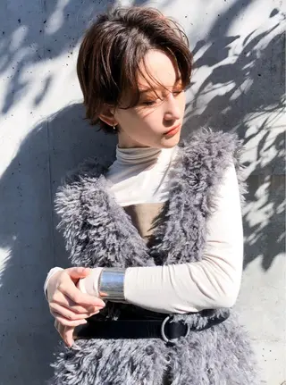 ショート カラー パーマ Chlom🌿Top Stylist沖田のヘアスタイル