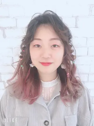 ロング 髪質改善カラー 清利あやなのヘアスタイル