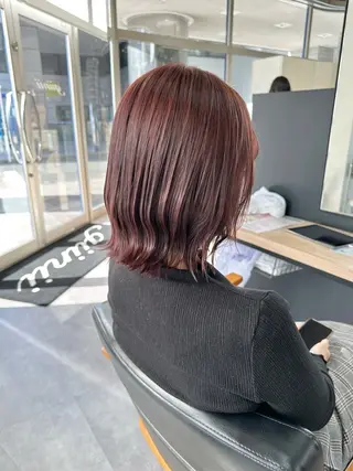 セミロング カラー 🌈ショートボブ⚪︎ 暖色🌈村山武史のヘアスタイル