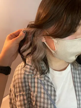 ミディアム カラー カットモデル/ ハイトーン/ゆうあのヘアスタイル