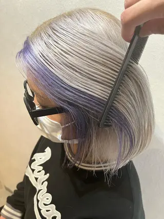 ミディアム カラー パーマ ダブルカラー 新宿のヘアスタイル