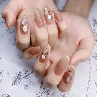 ネイル フィルイン、長さ出し 深爪矯正のネイルデザイン