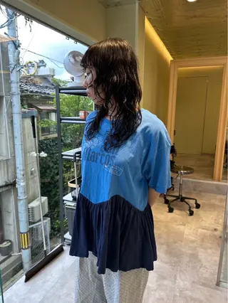 セミロング パーマ 渡辺 奎斗のヘアスタイル