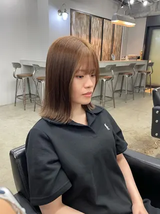 ロング カラー 新宿/韓国ヘア/ 髪質改善ストレートのヘアスタイル