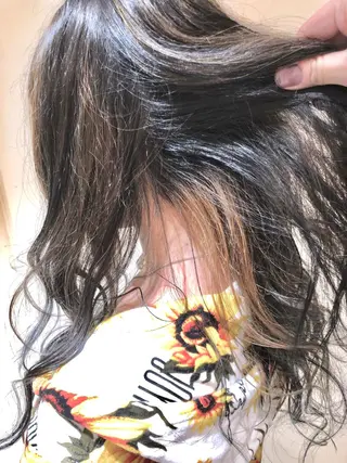 セミロング カラー パーマ ヘアアレンジ 【ツヤ髪美容師】 ツダケイスケのヘアスタイル