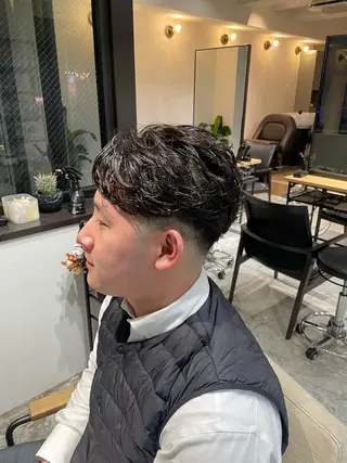 ショート パーマ メンズパーマ梅田 ・川副史晶のヘアスタイル