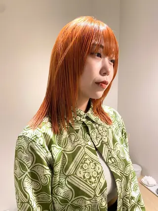 ミディアム カラー Hair & make Lamp所属・梅田のブリーチ特化 美容師KAI🥰のヘアスタイル