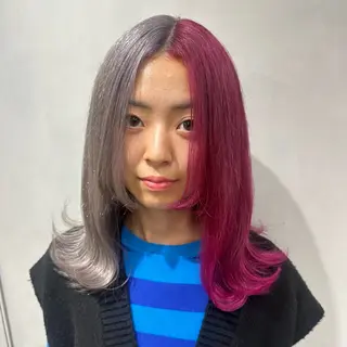 ミディアム カラー デザインカラー/パー マ🦖外岡咲希🦖のヘアスタイル