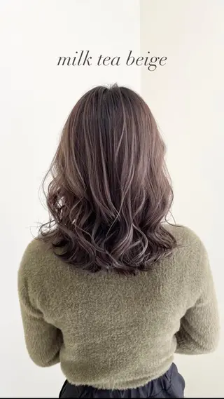 セミロング カラー 縮毛矯正×髪質改善 小笠原大樹のヘアスタイル