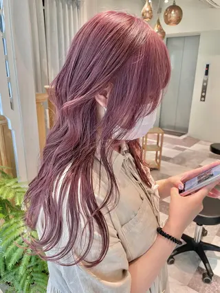 ロング カラー 脱白髪染め/ 髪質改善/ハクのヘアスタイル