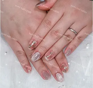 ネイル shineジェル& チップ長さだしのネイルデザイン