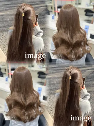 ロング カラー 🤍韓国大人っぽ ベージュMAI🤍のヘアスタイル
