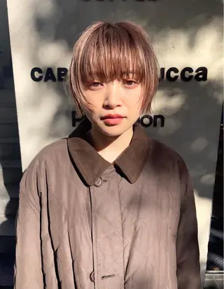 ショート カラー ボブ/レイヤー/ケア パーマ/リュウタのヘアスタイル