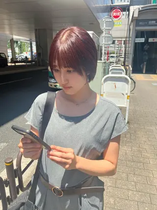 ショート 韓国ボブ/縮毛矯正 /レイヤーカットのヘアスタイル