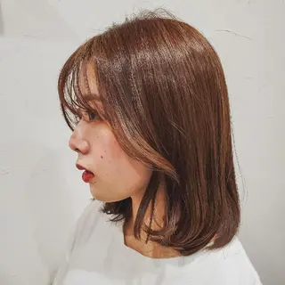 ミディアム カラー フリーランス所属・韓国ヘア レイヤー くびれヘアMATSUのヘアスタイル