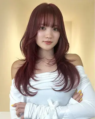 ロング カラー 平成ギャル×韓国 mix💖MIKUのヘアスタイル