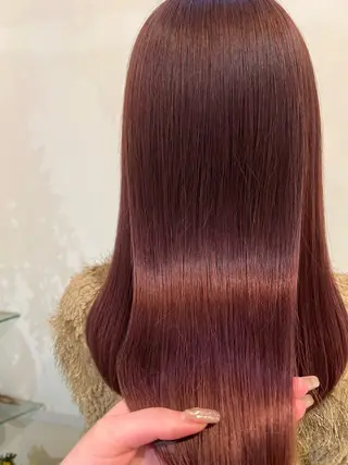 セミロング カラー ブリーチしない暖色 カラー🥀杉 優菜のヘアスタイル