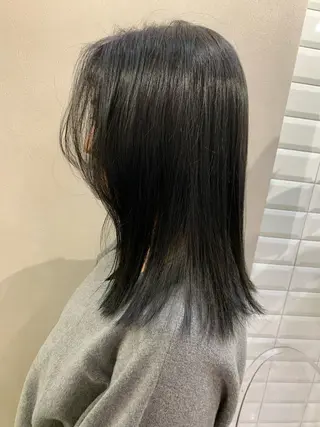 セミロング カラー hub hair レイヤー/透明感のヘアスタイル