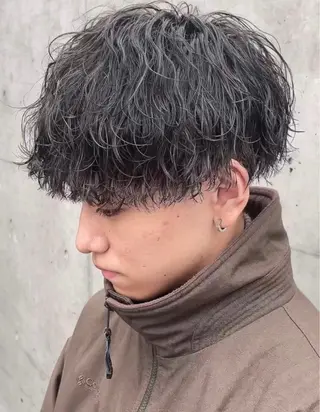 ショート カラー パーマ メンズ キッズ 栄💗レイヤーカット ｜韓国風｜haruのヘアスタイル