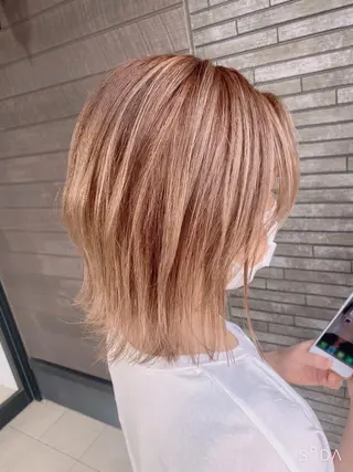 ミディアム カラー ヘアアレンジ earth尾形美穂 🫧髪質改善縮毛🫧のヘアスタイル