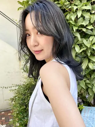 セミロング カラー パーマ ヘアアレンジ メンズ キッズ マツエク・マツパ アイブロウ 韓国風×透明感カラー 髪質改善オタベシンヤのヘアスタイル