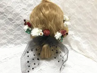 ミディアム ヘアアレンジ ヘアアンドメイクムタ 新居のヘアスタイル