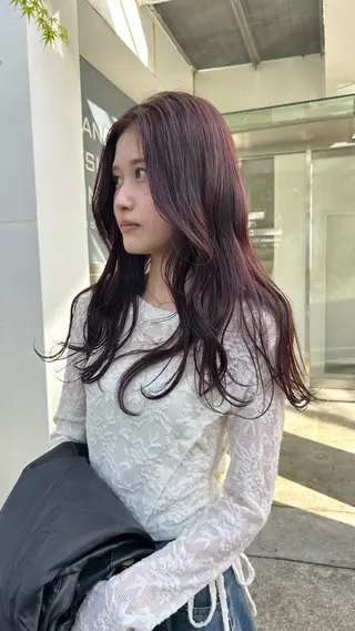 セミロング カラー じゅわっと暖色カラー 🍊Moemiのヘアスタイル