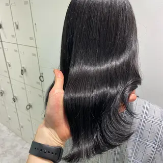 ミディアム カラー パーマ ヘアアレンジ ネイル マツエク・マツパ 韓国風ベージュ🤎 赤みなし🌿横浜🤎のヘアスタイル