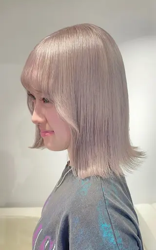 ミディアム カラー Beleza Shibuya所属・ヒロミ/ミルクティー /ブロンド/ピンクのヘアスタイル