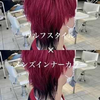 ミディアム カラー メンズ メンズパーマ/ メッシュ😎タクミのヘアスタイル