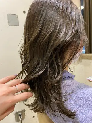 セミロング カラー パーマ美容師 hanaのヘアスタイル