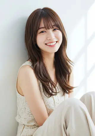 セミロング ミモト ユウキのヘアスタイル