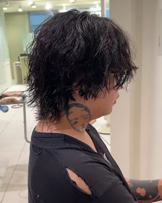 セミロング パーマ メンズ メンズ特化❤️‍🔥 パーマ職人江口佳乃のヘアスタイル