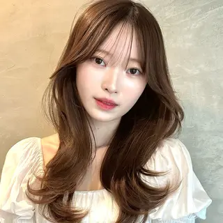 ロング 🌹ハッシュカット、 レイヤー韓国ヘア🌹のヘアスタイル
