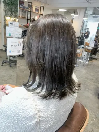 ミディアム カラー オリーブ/縮毛矯正 /スパ/たっくんのヘアスタイル