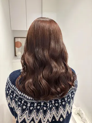セミロング リン🔔ボブ cut ベージュカラー🤎のヘアスタイル