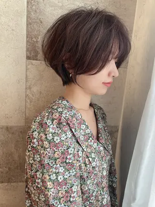 ショート カラー 木屋元一/透明感 /前髪/韓国ヘアのヘアスタイル