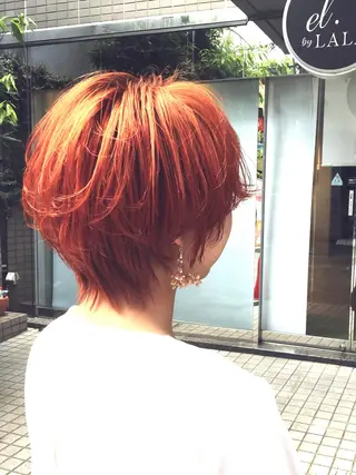 ショート カラー ハイトーン/レイヤー /ウルフ⭐️永田⭐️のヘアスタイル