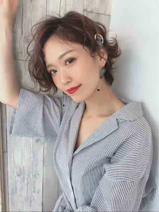 ショート カラー パーマ ROKKAN所属・ROKKAN motoのヘアスタイル