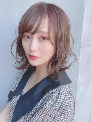 ミディアム カラー パーマ 【公式】amble luxe池袋東口🩷のヘアスタイル